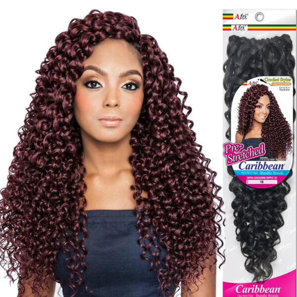 Photo of Afri Naptural Cascading Ripple Pre-stretched Curly Crochet Braid 18" @ Roots Beauty Supply