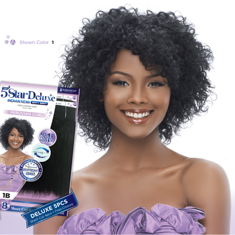 Harlem125 5Star Deluxe Indian Remi Wet & Wavy 8″ Peruvian Curl – Roots Hair  & Beauty