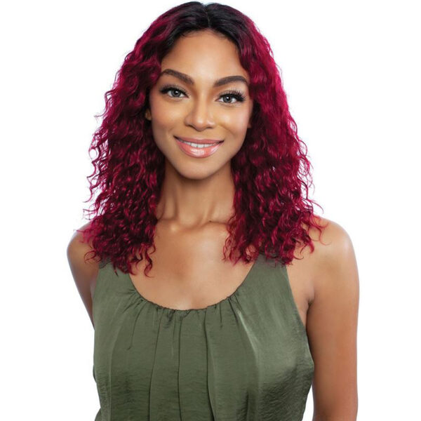 picture of STRAIGHT TO DEEP CURL STYLE 100% UNPROCESSED HUMAN HAIR 5” DEEP MIDDLE LACE PART 100% HAND TIED LACE FINISH LENGTH: 14”~16” at roots beauty supply