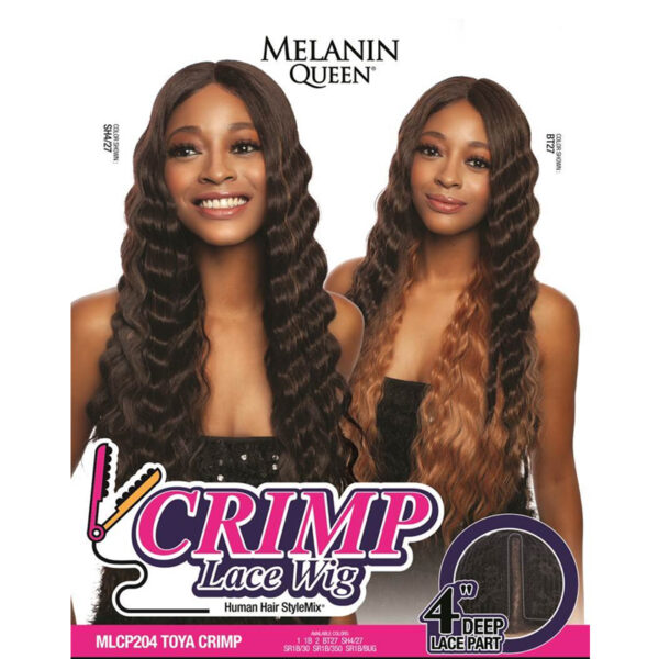 picture of long lace wig with crimps middle part at roots beauty supply