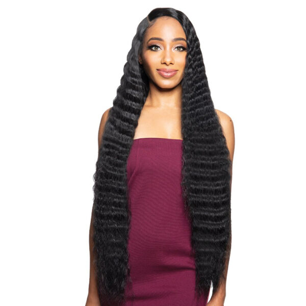 PICTURE OF HD Lace Natural Baby Hair Lace Front + 5" Hand-Tied Part 34 INCHES LONG at roots beauty supply
