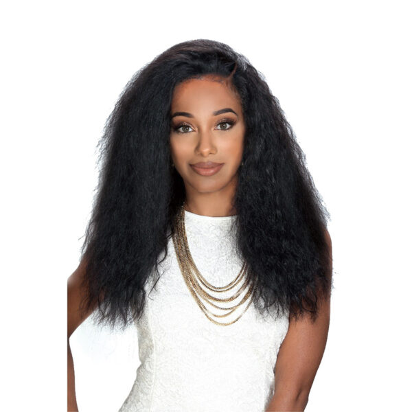 picture of 100% Brazilian human hair Lace front 13"x4" free-part lace Natural pre-tweezed hairline Realistic baby hair 18" length at roots beauty supply