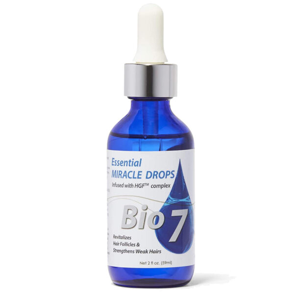 picture of Bio7™ Essential Miracle Drops is blended with special essential oils and Hair Growth Factors (HGF™) that help to grow the damaged and weak hair, strengthen hair follicle, and stimulate itch scalp. at roots beauty supply