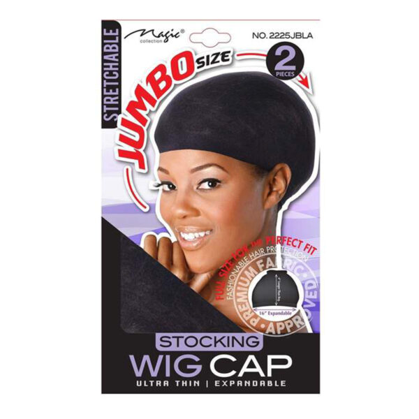 picture of Ultra Thin & Expandable Stocking Fabric Jumbo Size for the Perfect Fit Keeps Hair in Place Available in Color: Black at roots beauty supply