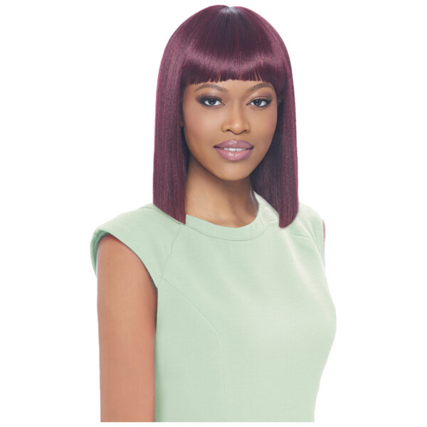picture of shoulder length bob wig with bangs synthetic at roots beauty supply