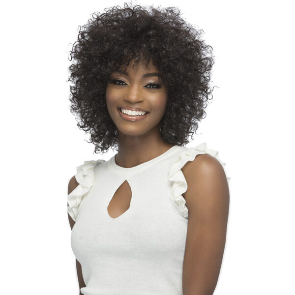 picture of 11" SHORT AFRO ROD CURL Remi Natural Brazilian Hair Pure Stretch Cap Wig Perfect Naturalist Style Soft To The Touch Reinvented Afro Look Available Color: 1, NATURAL at roots beauty supply