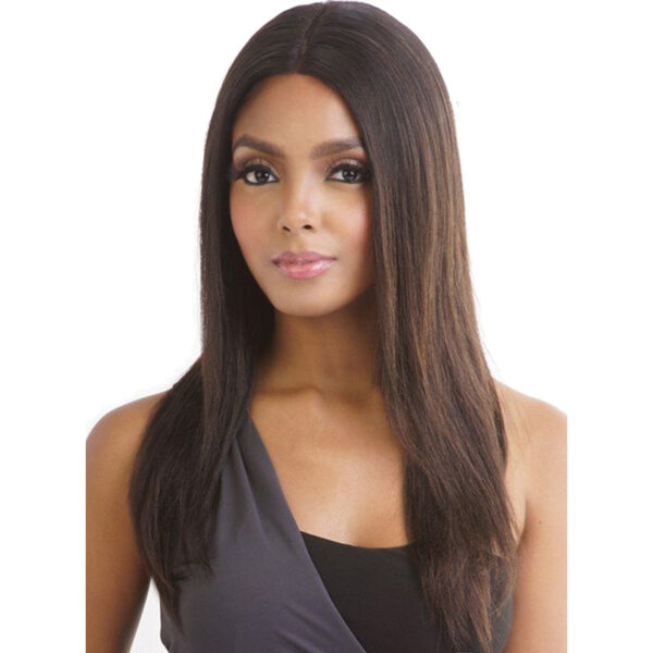picture of Trill Brazilian STRAIGHT Whole Lace Front Wig. 100% Unprocessed Human Hair. Color shown is NATURAL. 20" straight style lace wig Hair can be bleached, dyed or permed. Hand-tied knots. Full Ventilation for unlimited styling. One size fits all. at roots beauty supply