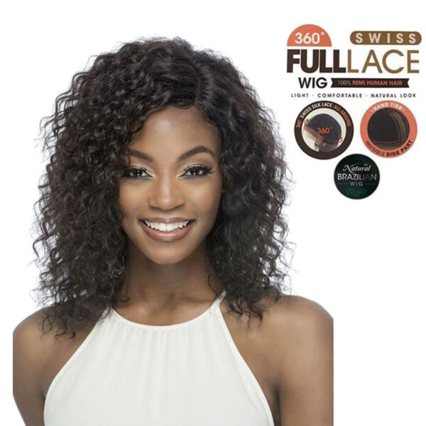 picture of 360 Swiss Silk Lace Invisible side part Unprocessed Brazilian Remi 100% Human Hair Full Lace Light Comfortable Natural Look at roots beauty supply