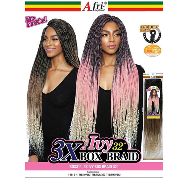 Mane Concept Afri-Naptural 3X Ivy Box Braid 32" long braids at roots beauty supply