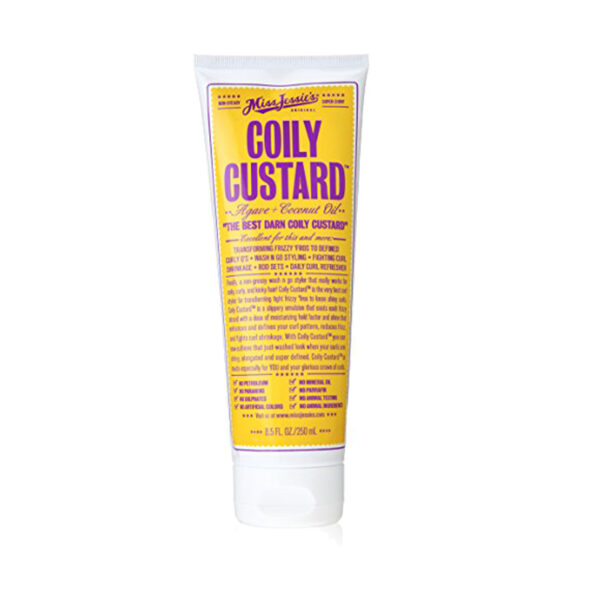 picture of Coily Custard for curly hair is excellent for transforming frizzy fros to soft curls, fighting curl shrinkage and wash and go styling at roots hair and beauty